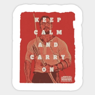 keep calm and carry on red alan ritchson Sticker